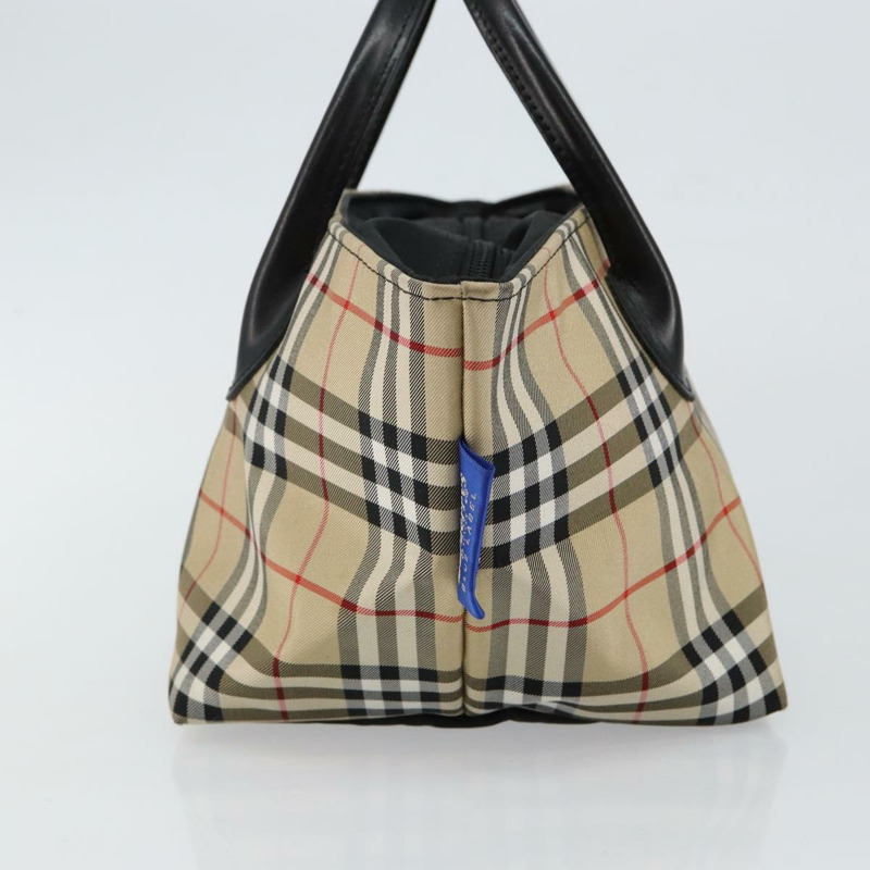 【日本直送】Burberrys Nova 格紋藍標手提包尼龍米色銀色正品 kk557-3