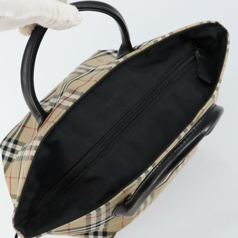 【日本直送】Burberrys Nova 格紋藍標手提包尼龍米色銀色正品 kk557-5