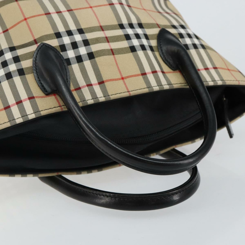 【日本直送】Burberrys Nova 格紋藍標手提包尼龍米色銀色正品 kk557-6