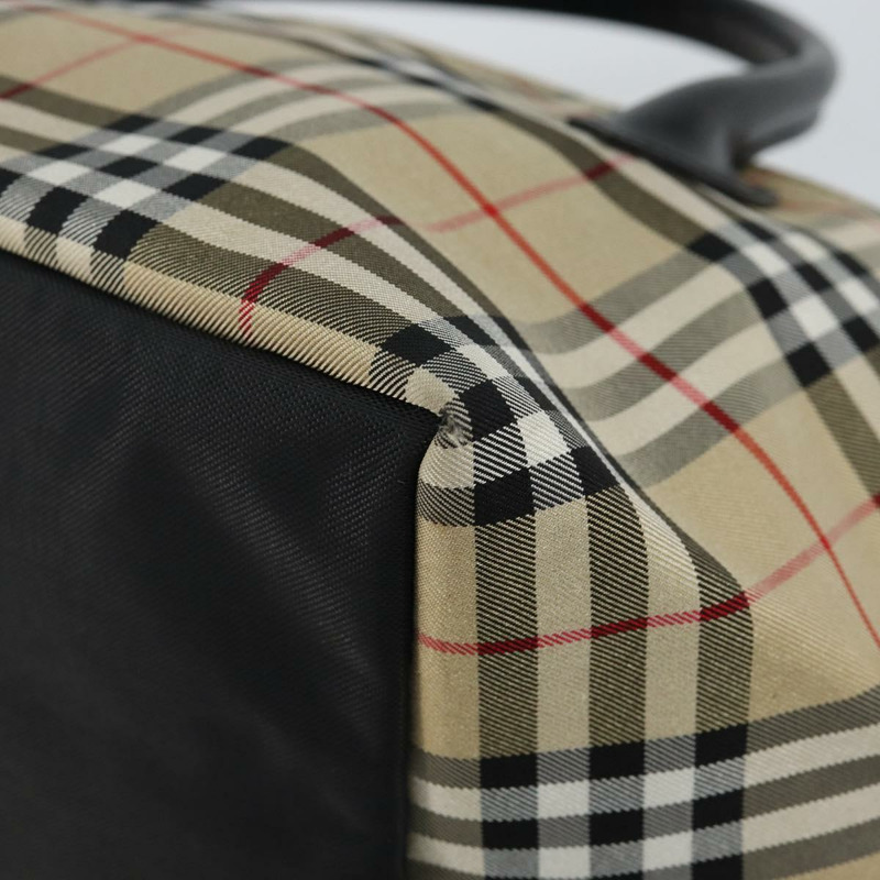 【日本直送】Burberrys Nova 格紋藍標手提包尼龍米色銀色正品 kk557-8