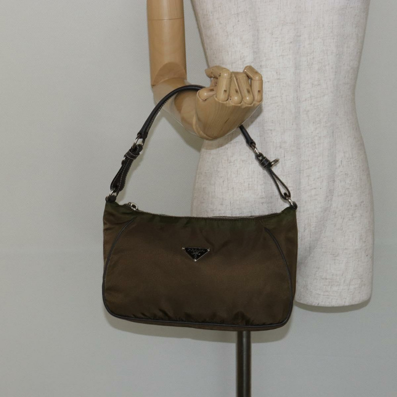 【日本直送】PRADA 單肩包 尼龍 卡其色 銀色 正品 145010-23