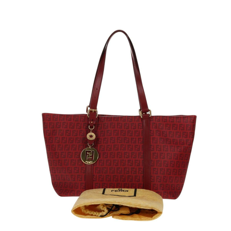 【日本直送】FENDI Zucchino 帆布托特包 PVC 紅金 正品 144978V-11