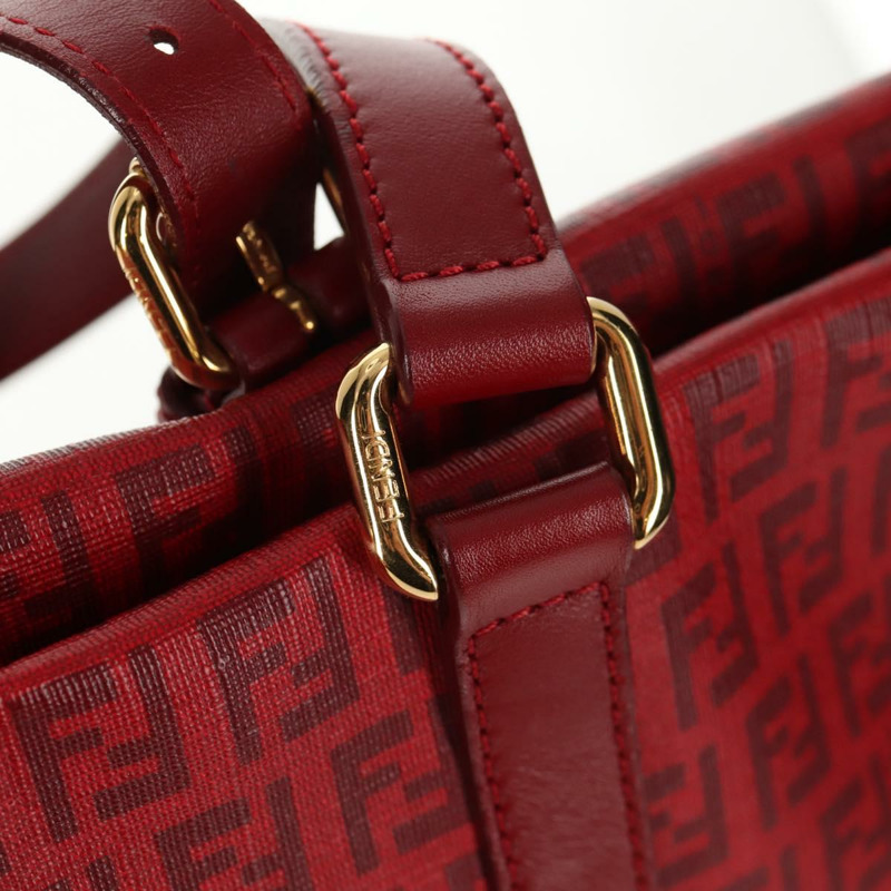 【日本直送】FENDI Zucchino 帆布托特包 PVC 紅金 正品 144978V-17