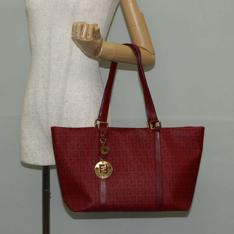 【日本直送】FENDI Zucchino 帆布托特包 PVC 紅金 正品 144978V-23