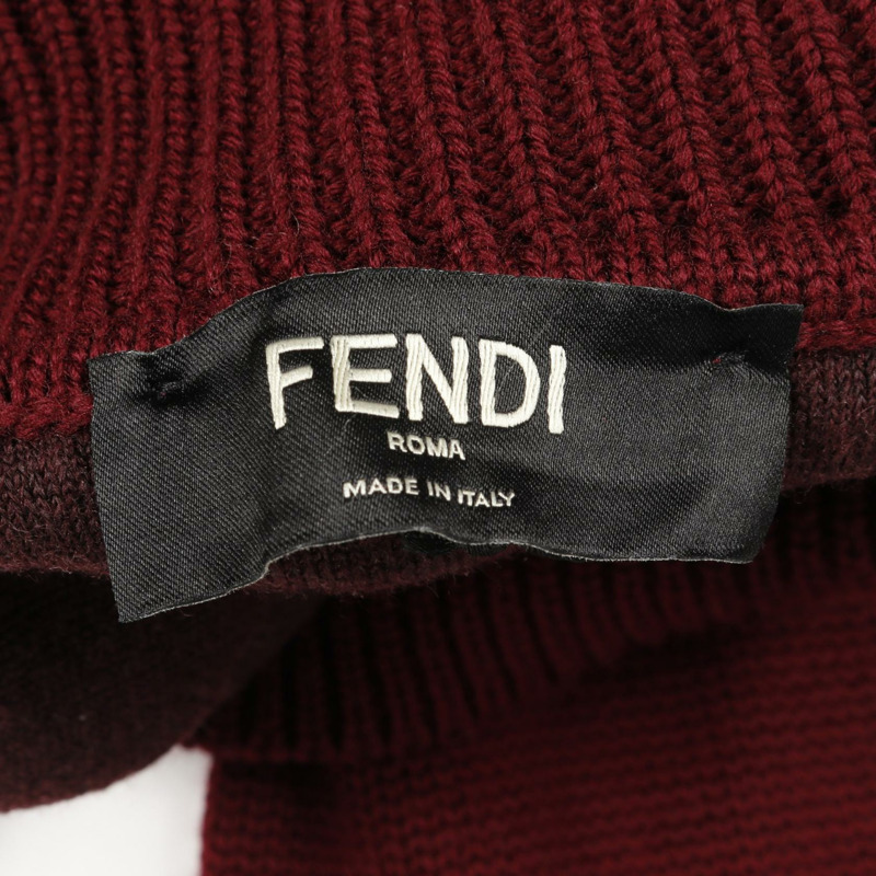 FENDI 針織毛衣 羊毛 絲綢 波爾多色 二手 男士 #50-2