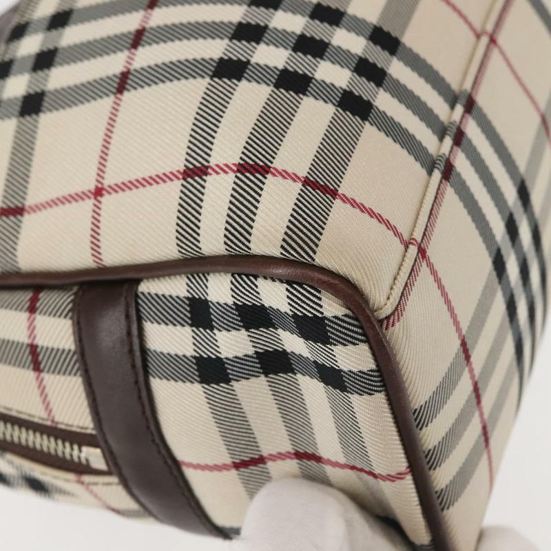 【日本直送】BURBERRY Nova 格紋肩背包 帆布 米色 銀色 正品 gh989-8