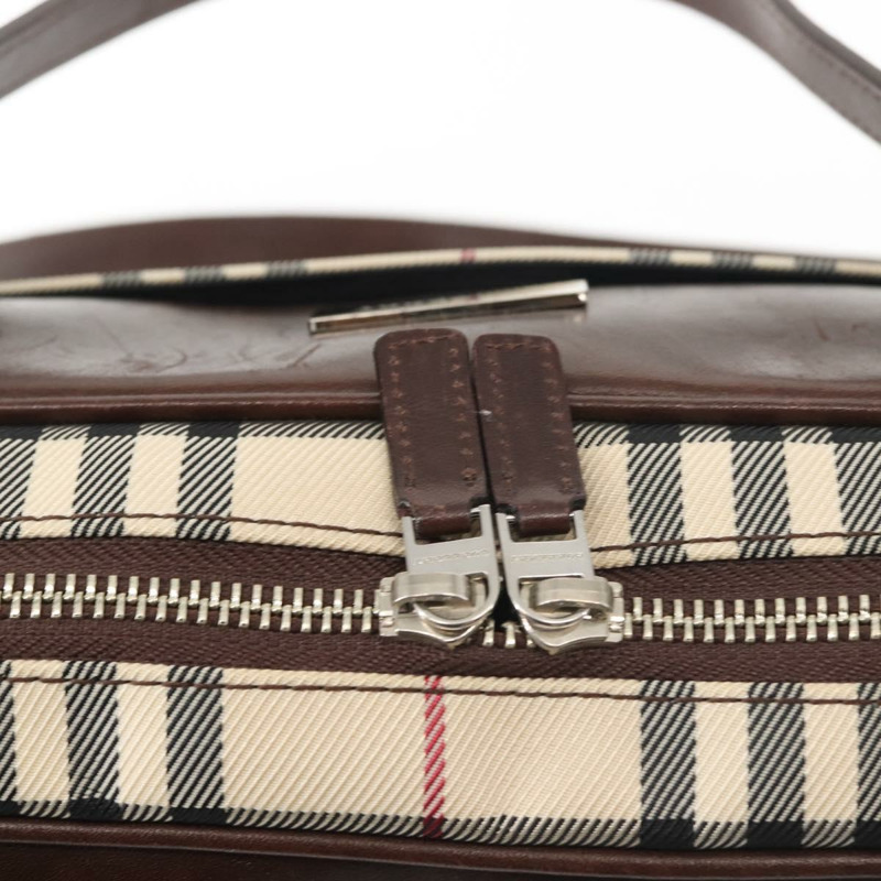 【日本直送】BURBERRY Nova 格紋肩背包 帆布 米色 銀色 正品 gh989-9