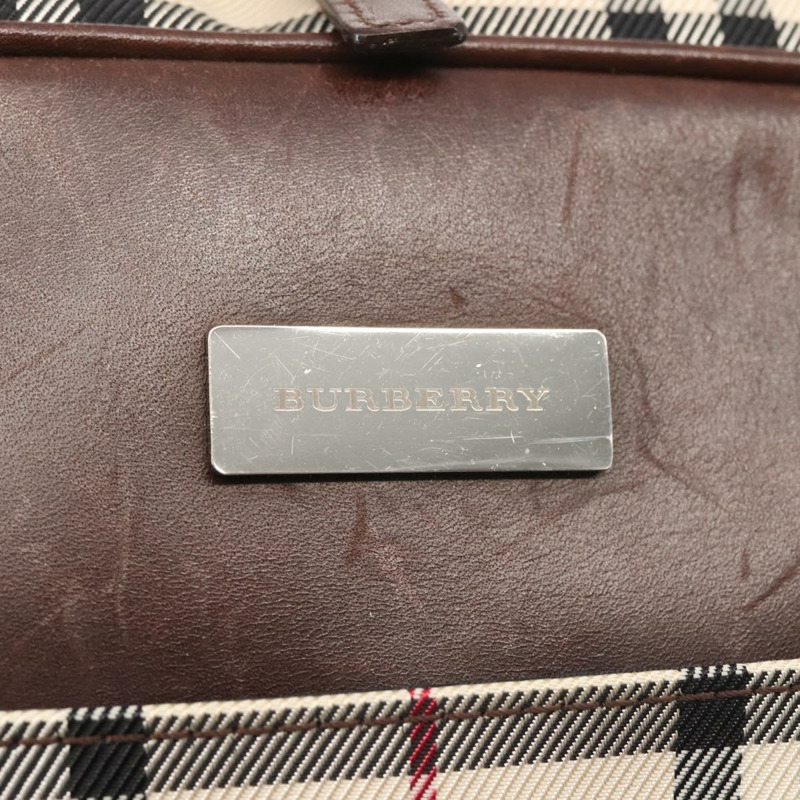 【日本直送】BURBERRY Nova 格紋肩背包 帆布 米色 銀色 正品 gh989-10