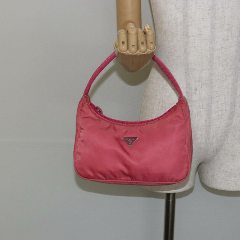 【日本直送】PRADA 手提包 尼龍 粉紅色 銀色 正品 145650-21
