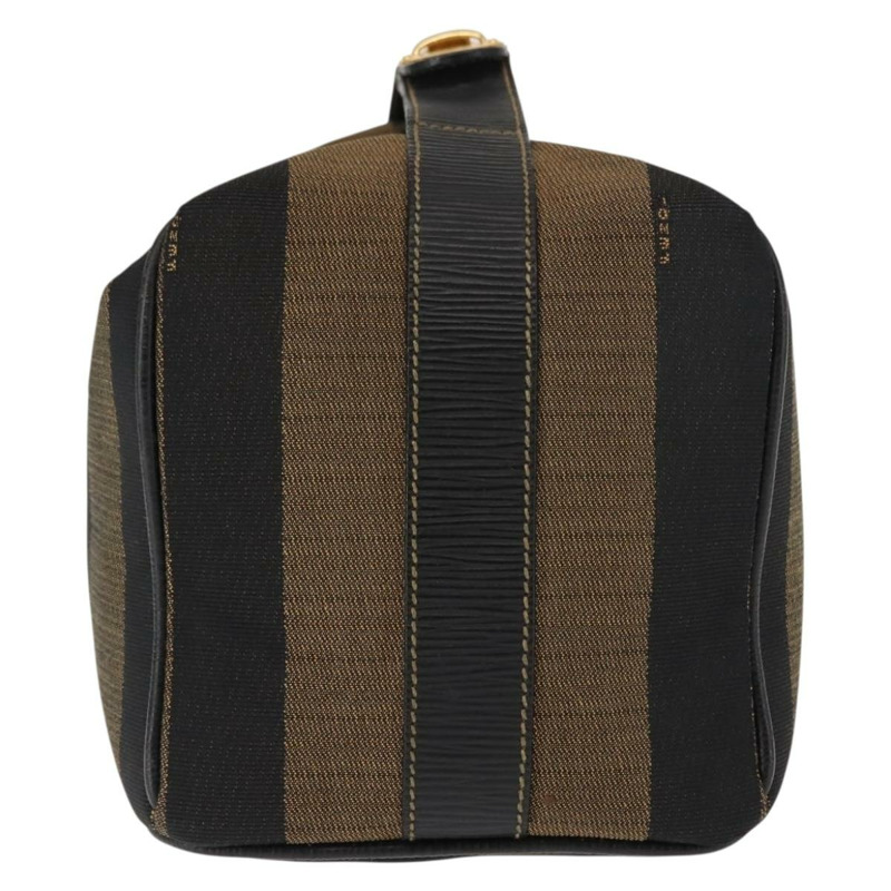 【日本直送】FENDI 山胡桃帆布化妝包 PVC 黑棕色 正品 143498-2
