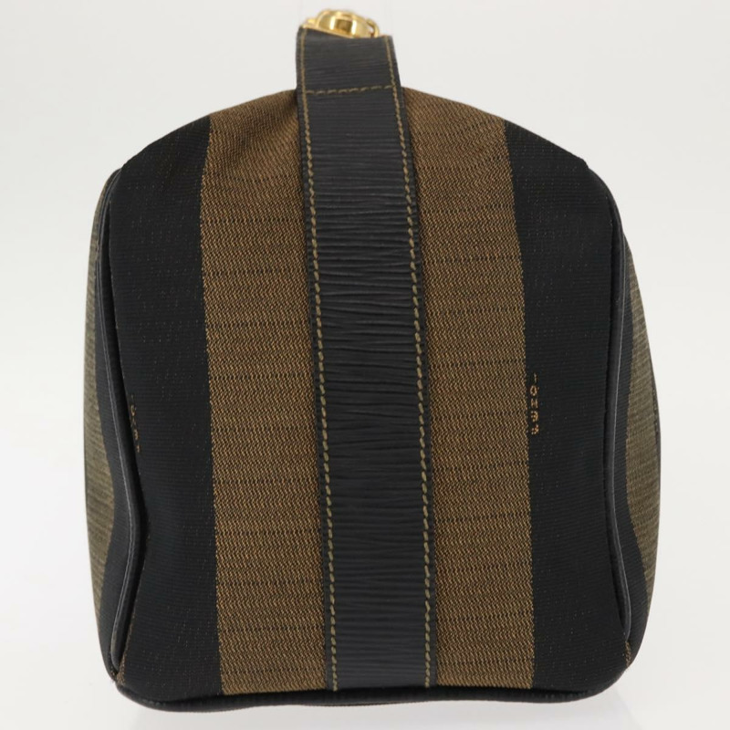 【日本直送】FENDI 山胡桃帆布化妝包 PVC 黑棕色 正品 143498-3