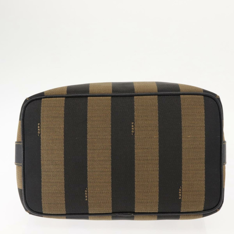 【日本直送】FENDI 山胡桃帆布化妝包 PVC 黑棕色 正品 143498-4
