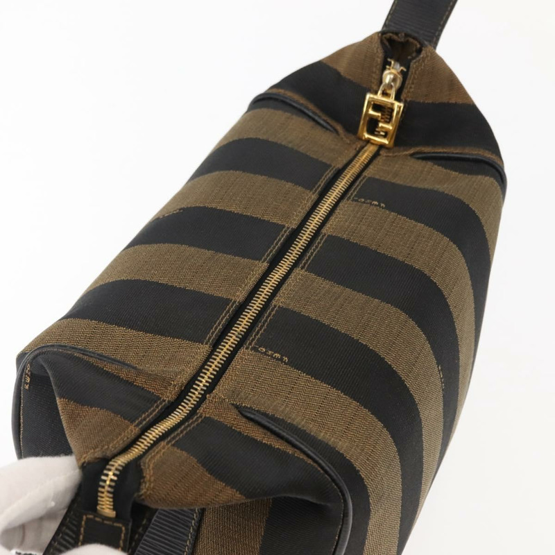 【日本直送】FENDI 山胡桃帆布化妝包 PVC 黑棕色 正品 143498-9