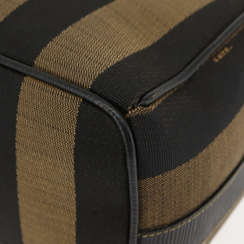 【日本直送】FENDI 山胡桃帆布化妝包 PVC 黑棕色 正品 143498-15