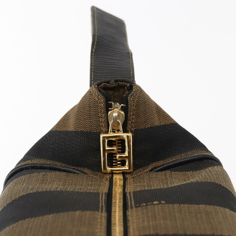 【日本直送】FENDI 山胡桃帆布化妝包 PVC 黑棕色 正品 143498-17