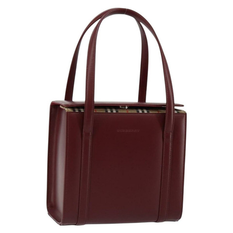 BURBERRY 手提包 皮革 波爾多銀色 正品 sw1572