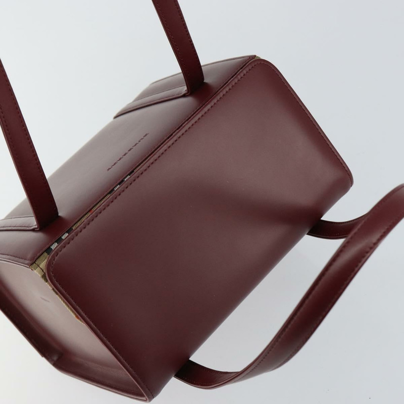【日本直送】BURBERRY 手提包 皮革 波爾多銀色 正品 sw1572-5