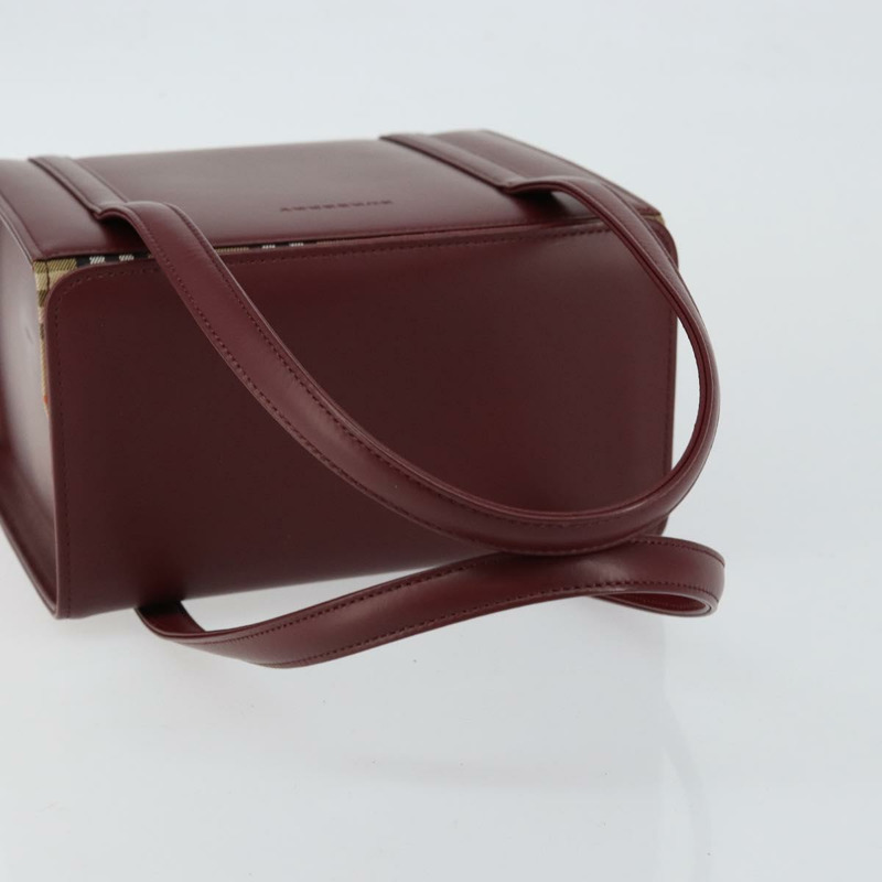 【日本直送】BURBERRY 手提包 皮革 波爾多銀色 正品 sw1572-6