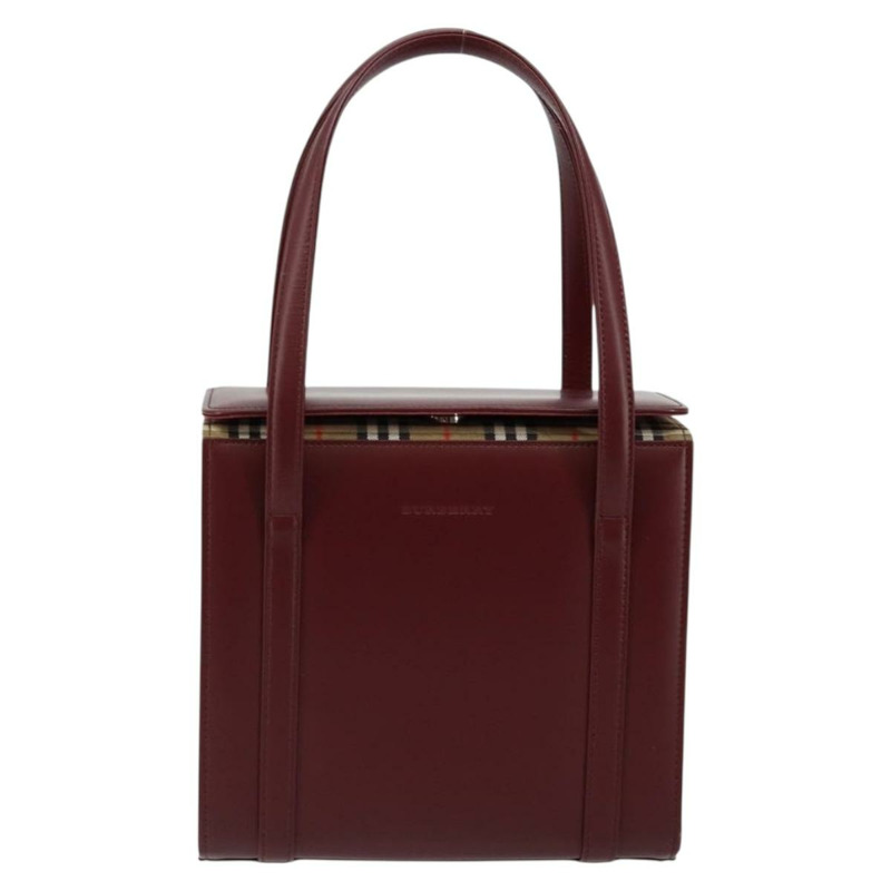 【日本直送】BURBERRY 手提包 皮革 波爾多銀色 正品 sw1572-12