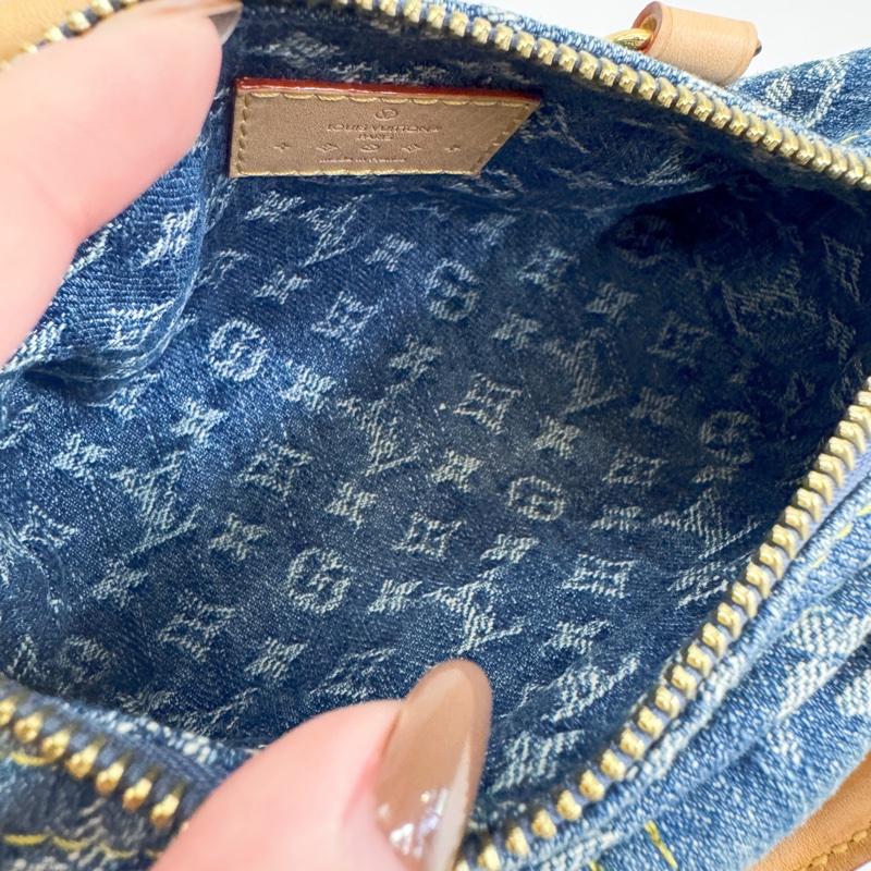 LV Nano Speedy 丹寧金釦手提斜背 晶片款-9
