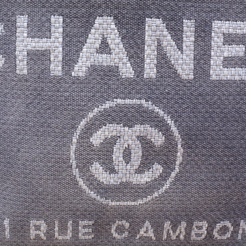 CHANEL 沙灘包購物包小號藍色帆布16開銀扣肩背包-4