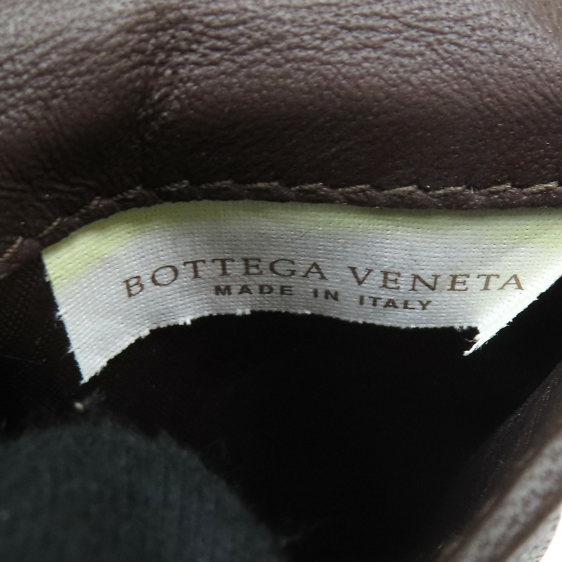 棕色 編織羊皮 扣式 兩折 短夾【BOTTEGA VENETA BV 寶緹嘉】-8