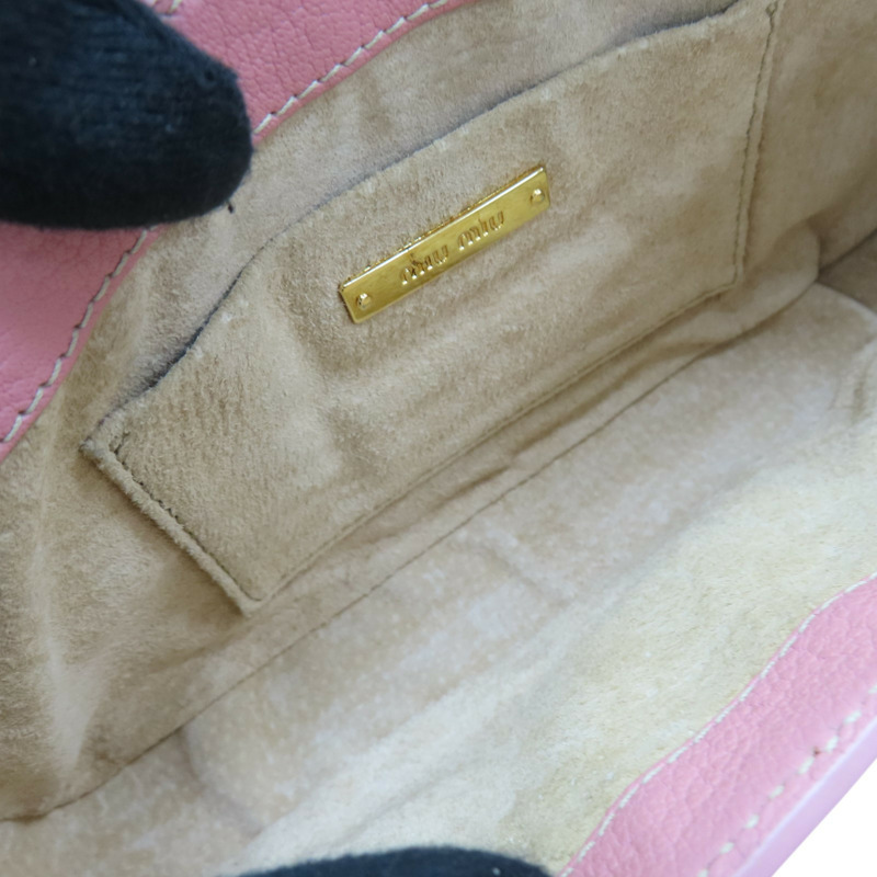 粉色牛皮 Madras 肩背包 RT0482【MIU MIU 繆繆】 RT0482-4