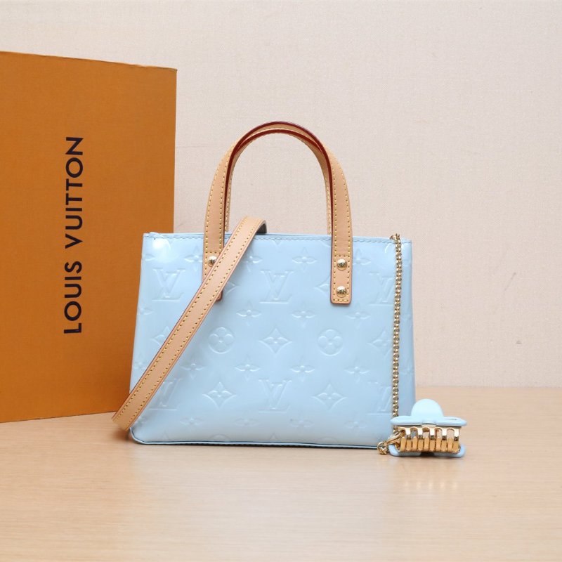 LOUIS VUITTON 藍色漆皮晶片ReadePM糖果藍新款Vivian手提單肩包肩背包-0