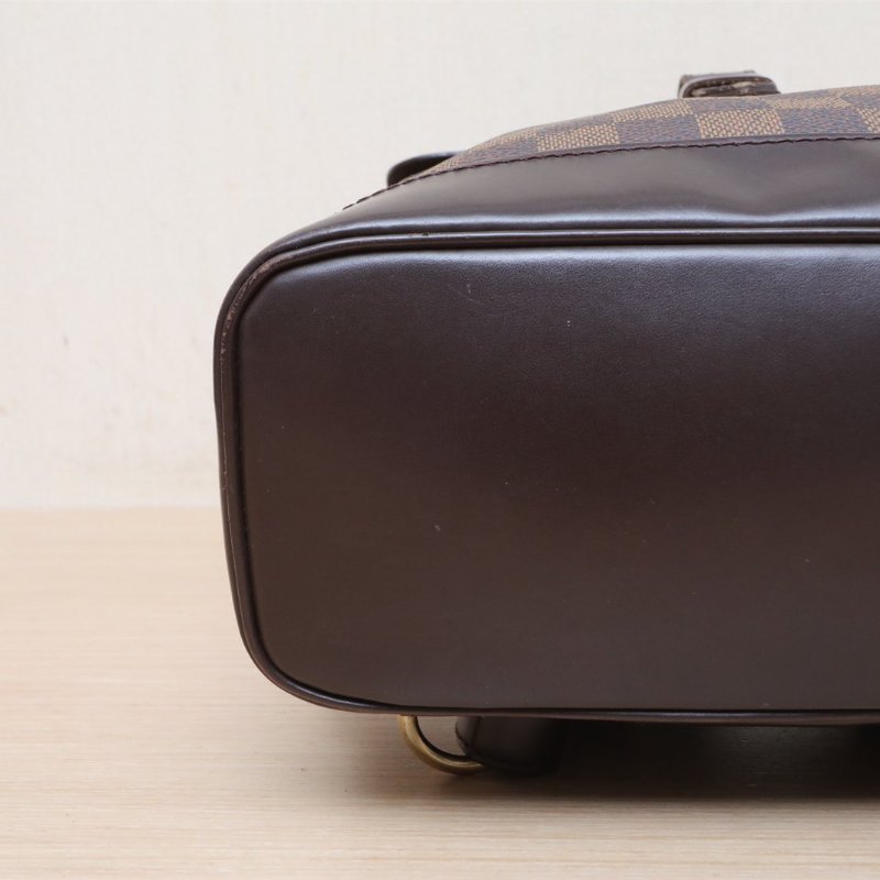 LOUIS VUITTON 棕色棋盤格PVC1997中古棋盤格雙肩包肩背包-2