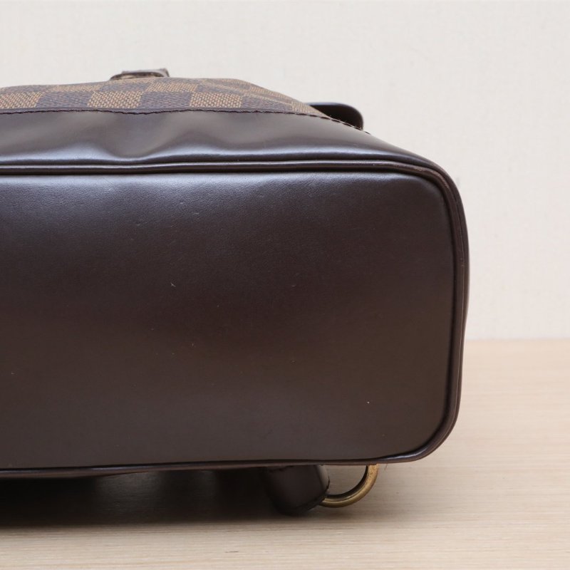 LOUIS VUITTON 棕色棋盤格PVC1997中古棋盤格雙肩包肩背包-3