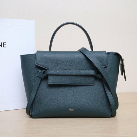 CELINE Belt鯰魚包Micro24綠色牛皮金扣肩背包