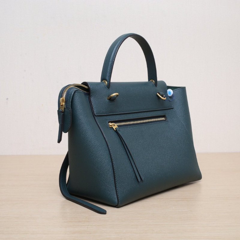 CELINE Belt鯰魚包Micro24綠色牛皮金扣肩背包-1