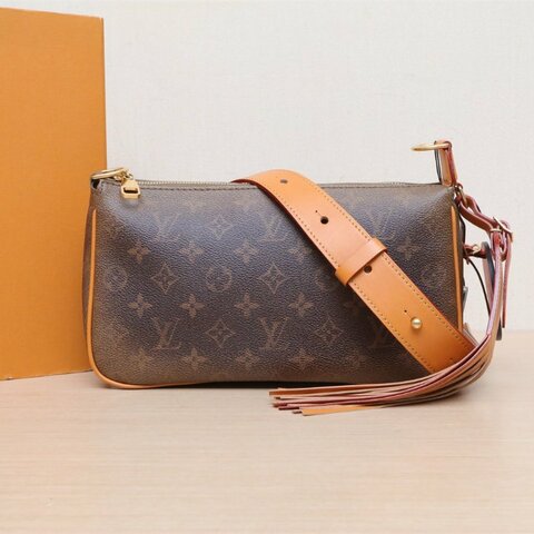 LOUIS VUITTON 西部牛仔PochetteAccessoiresXL麻將包老花PVC金扣晶片肩背包