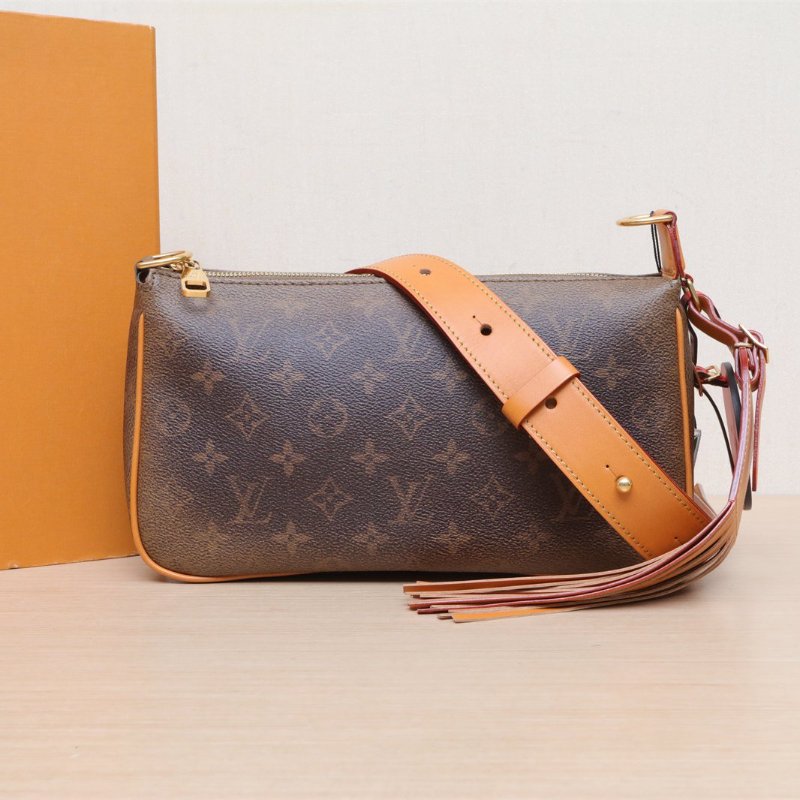 LOUIS VUITTON 西部牛仔PochetteAccessoiresXL麻將包老花PVC金扣晶片肩背包-0