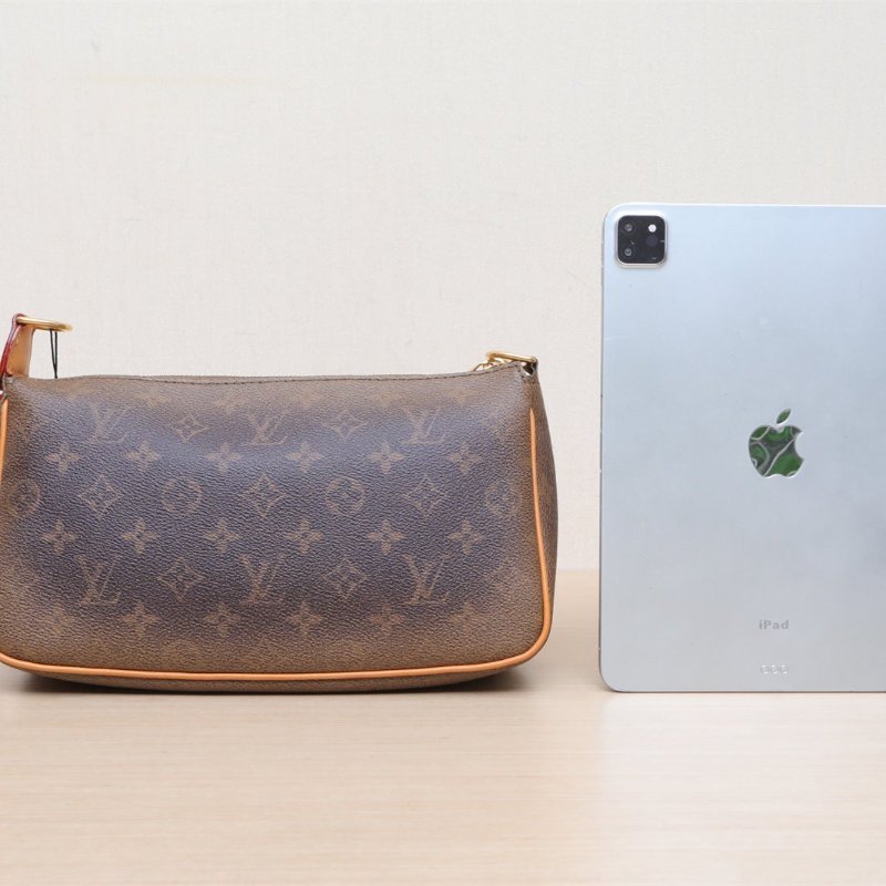 LOUIS VUITTON 西部牛仔PochetteAccessoiresXL麻將包老花PVC金扣晶片肩背包-1