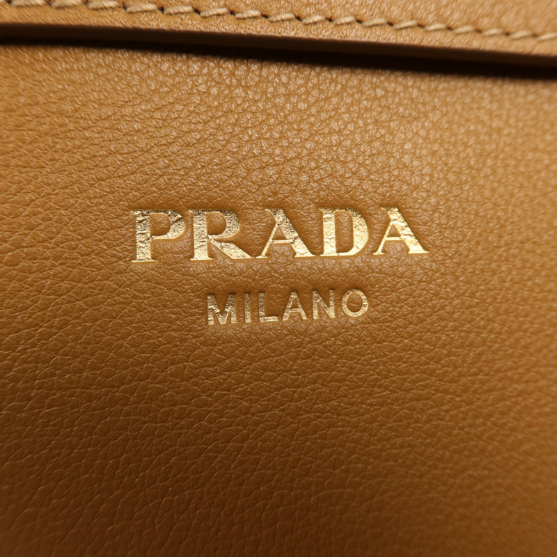 PRADA 牛皮皮革Buckle medium Bag金扣手挽肩背兩用袋-5