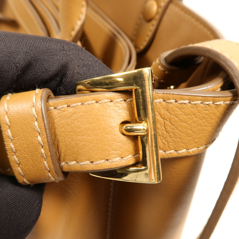 PRADA 牛皮皮革Buckle medium Bag金扣手挽肩背兩用袋-14