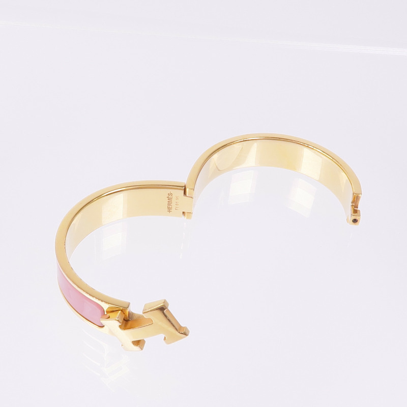 HERMES 金屬/琺瑯Clic H手鐲-7
