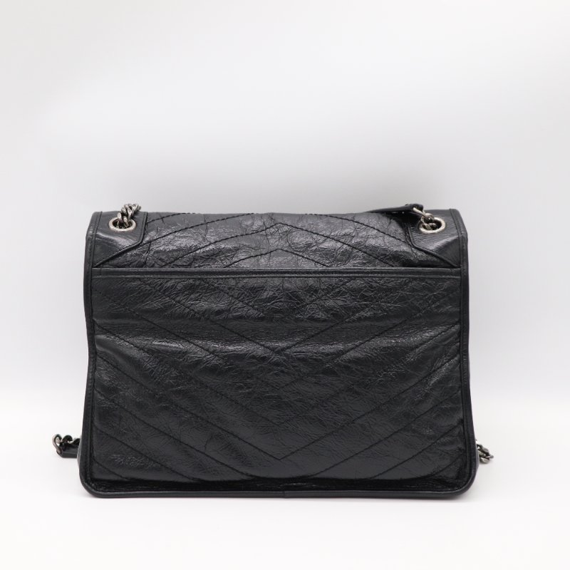 Saint Laurent 聖羅蘭 Niki 黑色牛皮 槍色金屬鏈條 單肩包 斜背包-2