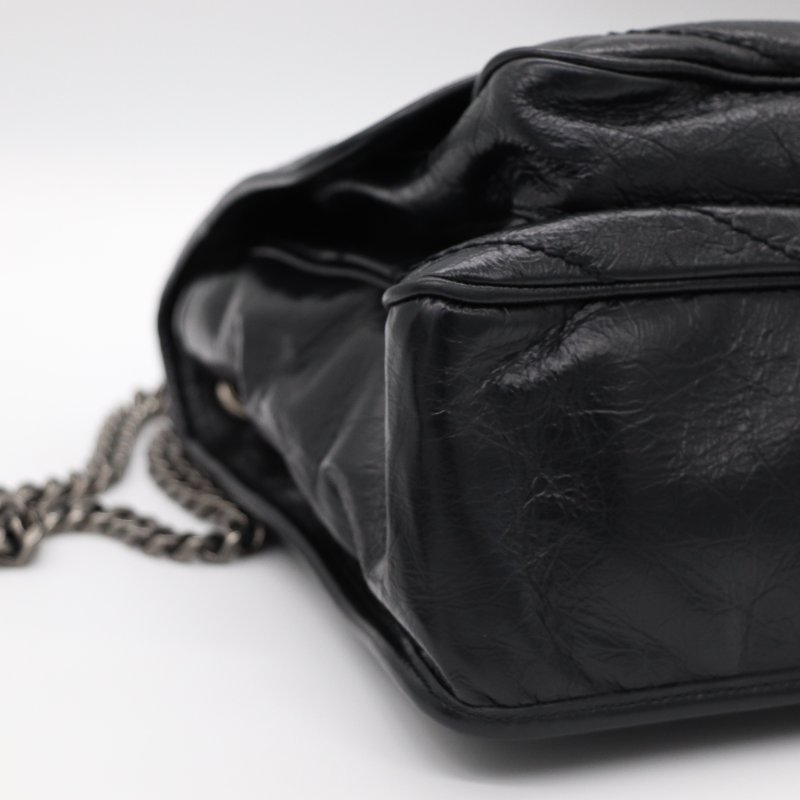 Saint Laurent 聖羅蘭 Niki 黑色牛皮 槍色金屬鏈條 單肩包 斜背包-16