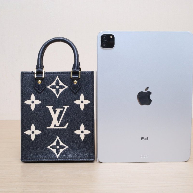 LOUIS VUITTON PETITSACPLAT琴譜包14黑白牛皮晶片肩背包-1