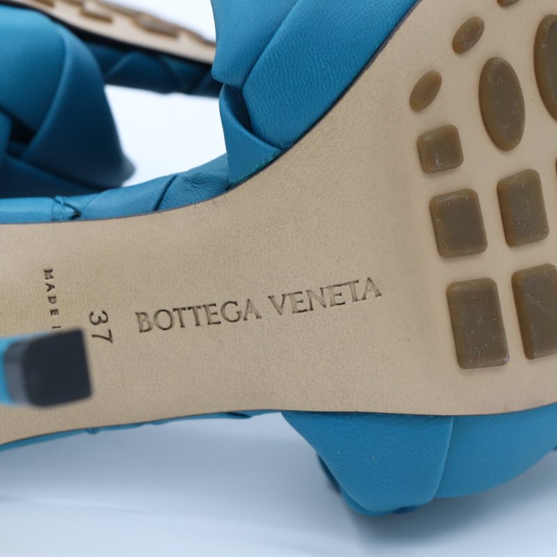 Bottega Veneta 寶緹嘉 Nappa 牛皮編織 復古湖水藍 穆勒涼鞋 EU37-6