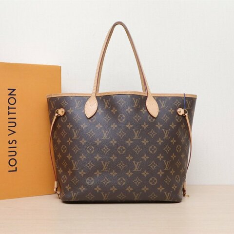 LOUIS VUITTON Neverfull中號31配子袋米色內裏老花PVC金扣2016肩背包