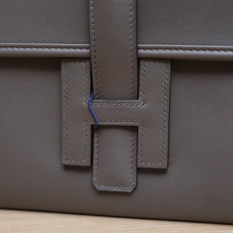 HERMES JigeElan手包298F錫器灰Swift皮D刻無肩背包-1
