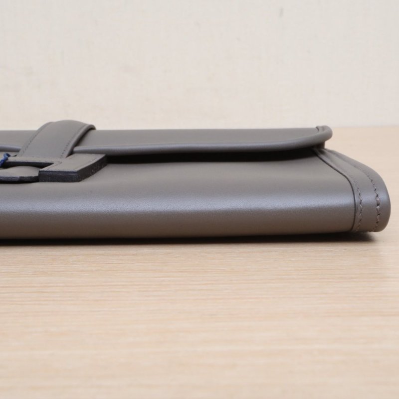 HERMES JigeElan手包298F錫器灰Swift皮D刻無肩背包-2