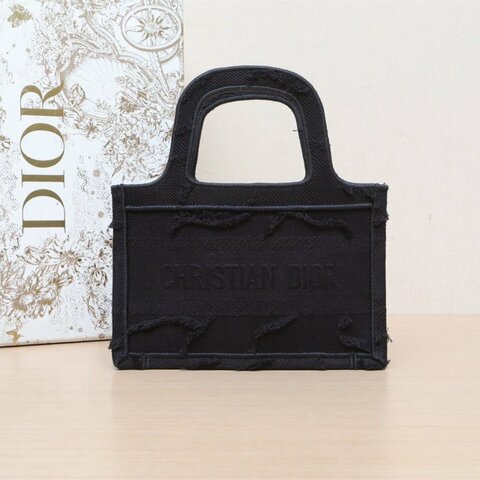 DIOR BookTote迷你21.5黑色帆布無2020肩背包