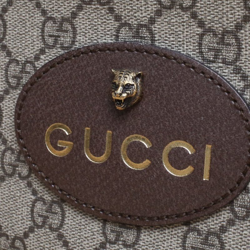 GUCCI NeoVintage虎頭相機包24烏木色PVC金扣肩背包-4