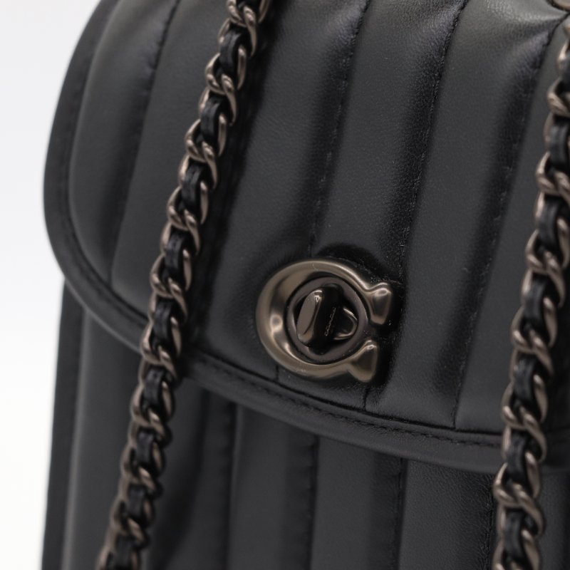 Coach 蔻馳 Madison 18 黑色牛皮 兩用包 小書包 雙肩包 斜挎包-5
