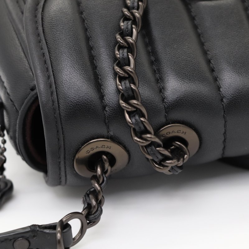 Coach 蔻馳 Madison 18 黑色牛皮 兩用包 小書包 雙肩包 斜挎包-7