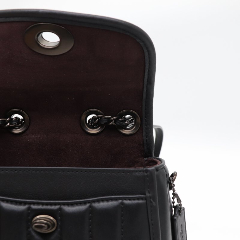 Coach 蔻馳 Madison 18 黑色牛皮 兩用包 小書包 雙肩包 斜挎包-8